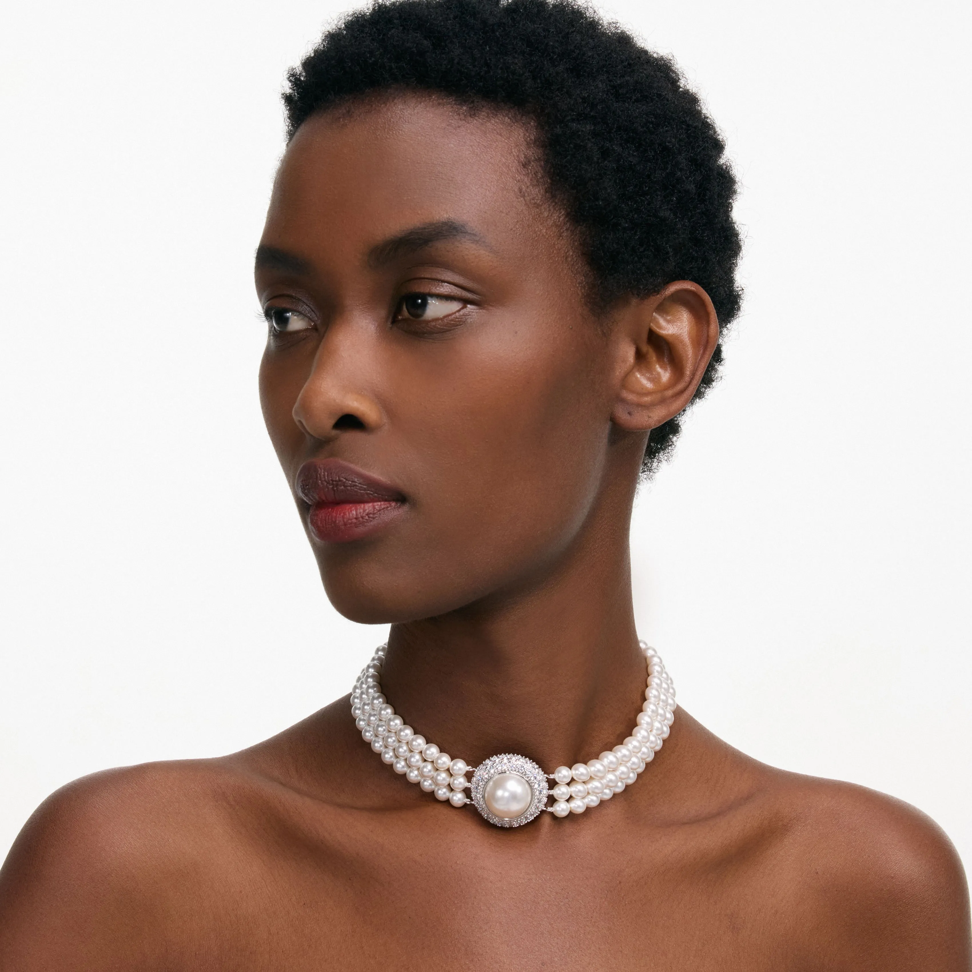 Small Crystal Pearl Choker Self Portrait