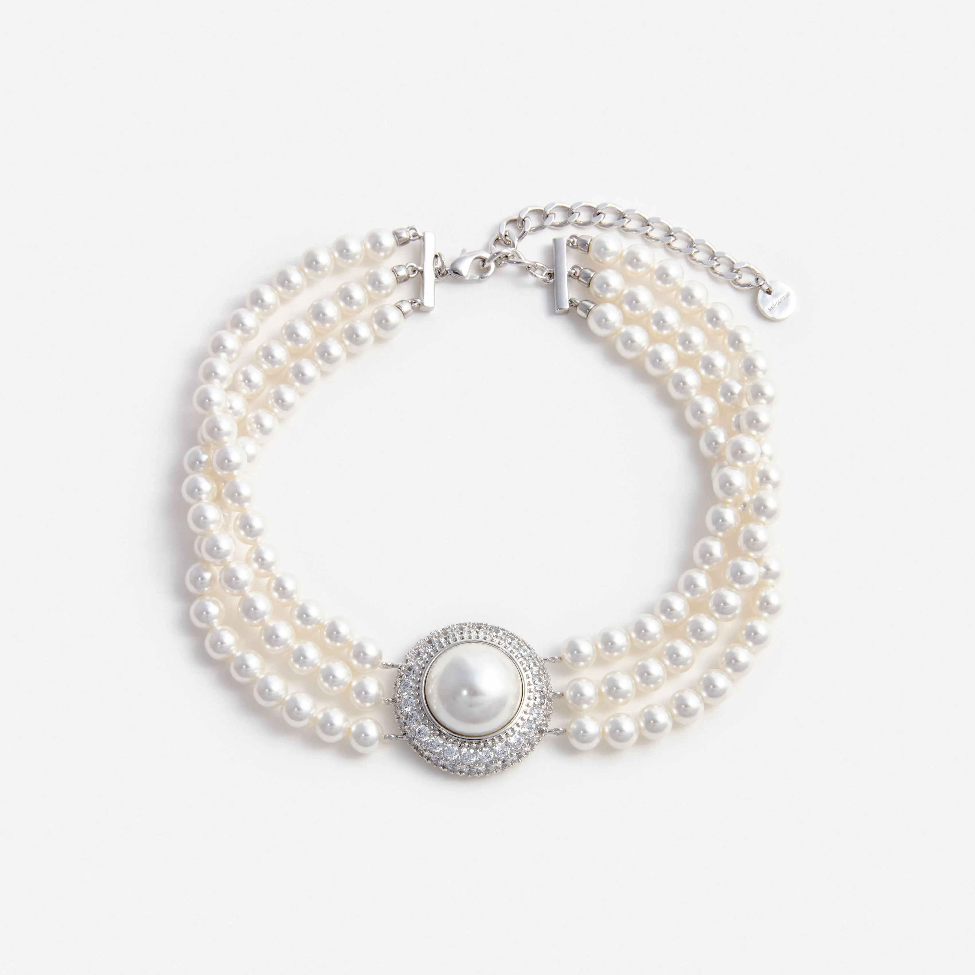 Small Crystal Pearl Choker Self Portrait