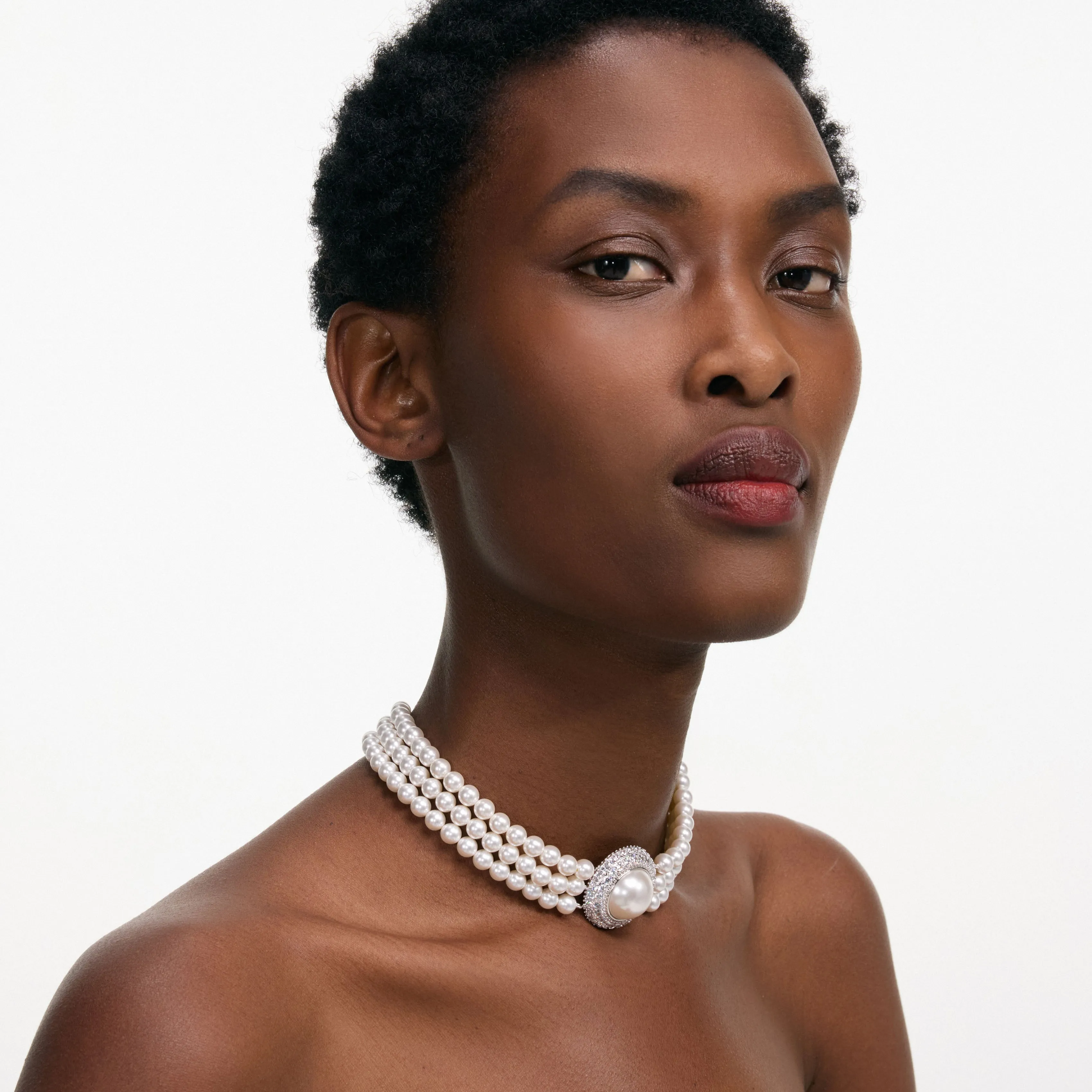 Small Crystal Pearl Choker Self Portrait