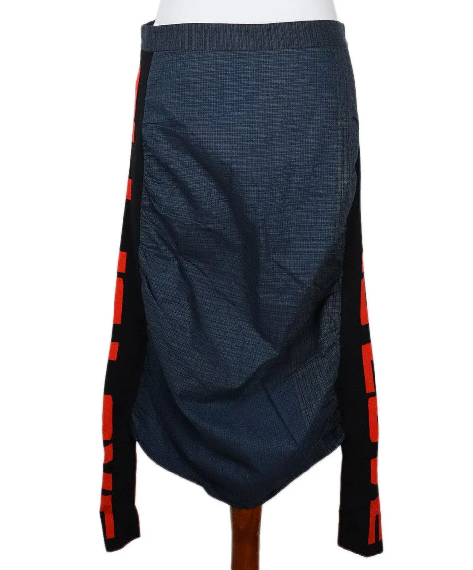 Stella McCartney Blue Plaid Cotton Skirt sz 8