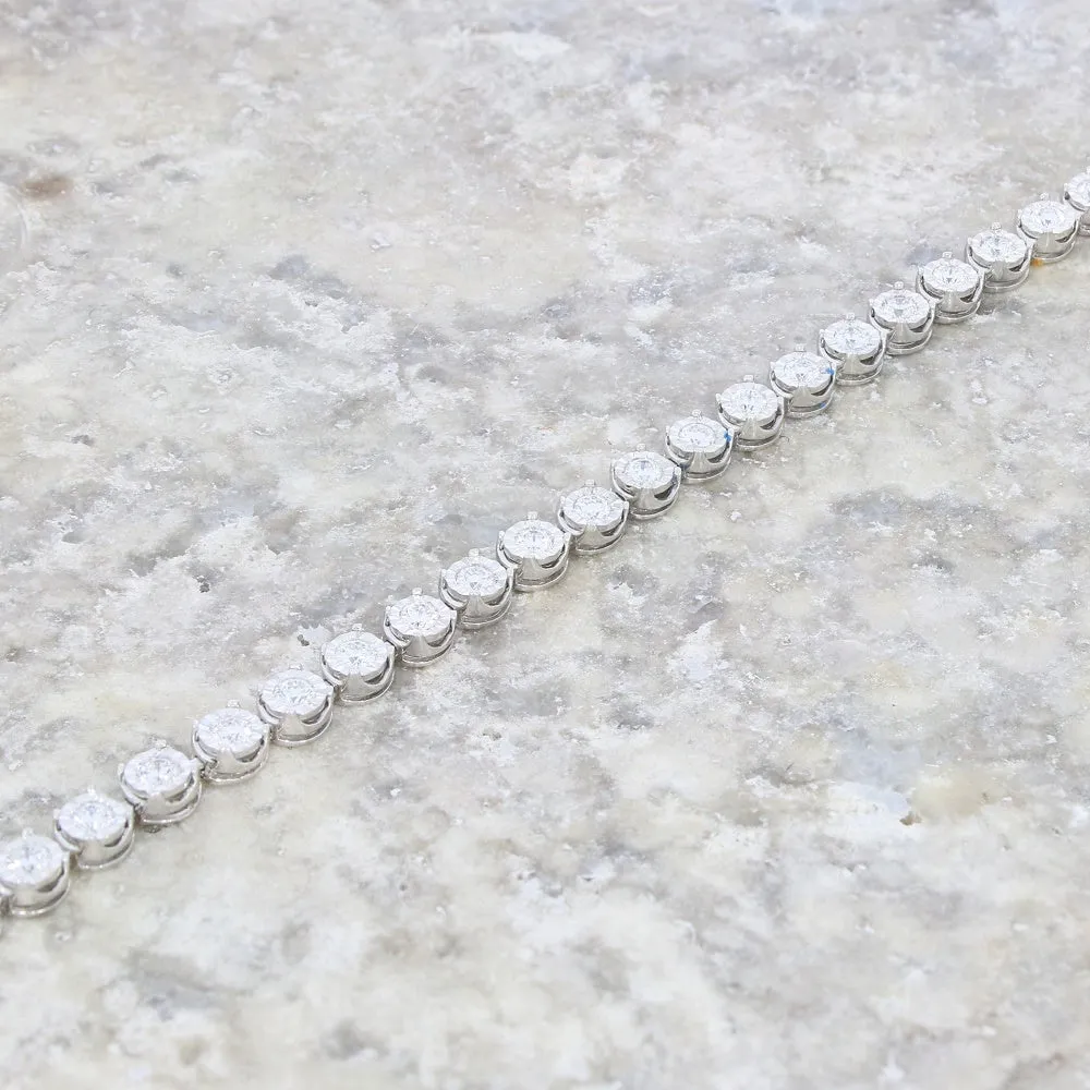 Sterling Silver 2.00cts Lab Grown Diamond Tennis Bracelet