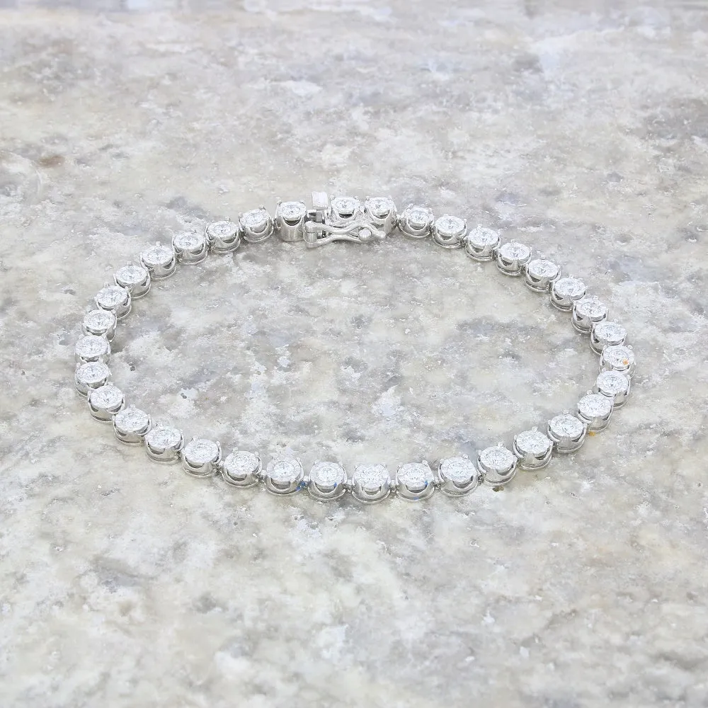 Sterling Silver 2.00cts Lab Grown Diamond Tennis Bracelet