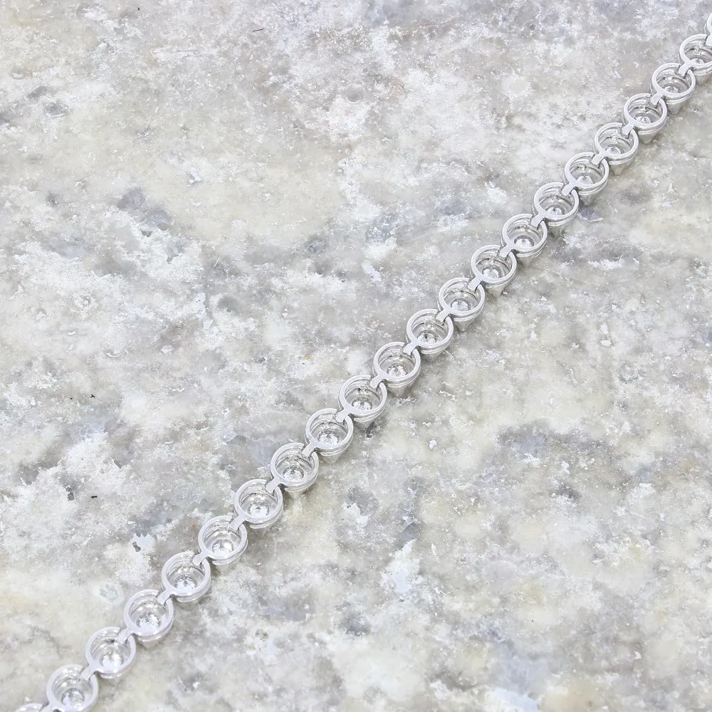 Sterling Silver 2.00cts Lab Grown Diamond Tennis Bracelet