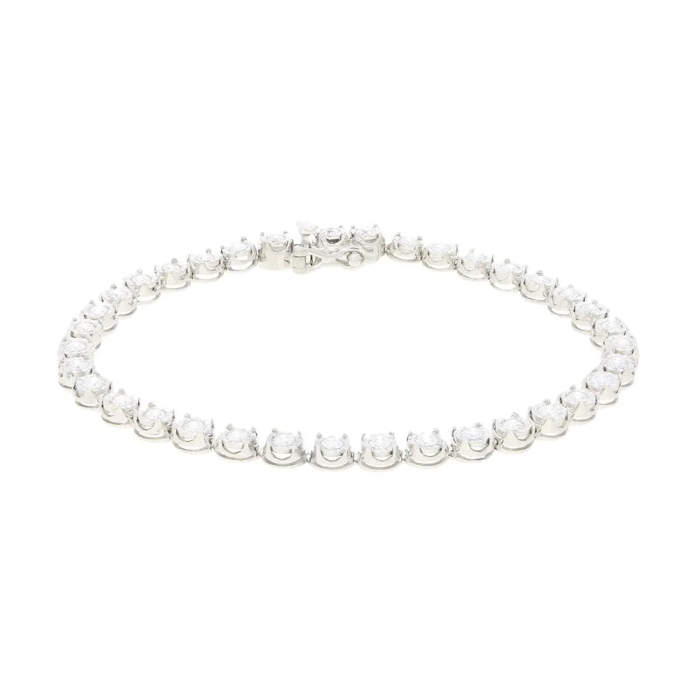 Sterling Silver 2.00cts Lab Grown Diamond Tennis Bracelet