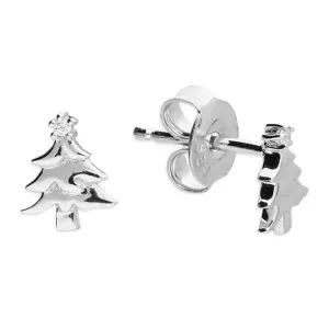 Sterling Silver Christmas Tree Stud Earrings