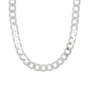 Sterling Silver Diamond Cut Flat Mens Solid Curb Chain Necklace 20"