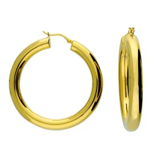 Sterling Silver Gold Plated Hoop Earrings (47mm)