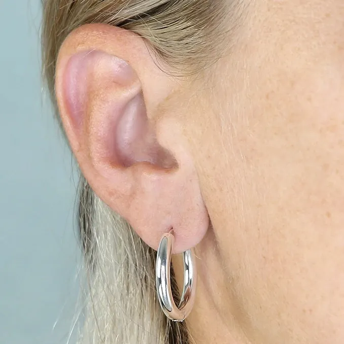 Sterling Silver Hoop Earrings (25mm)