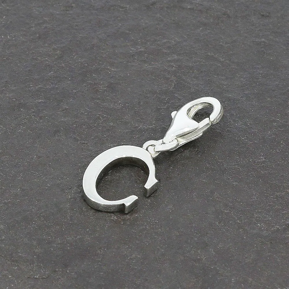Sterling Silver Ladies Letter C Clip on Charm
