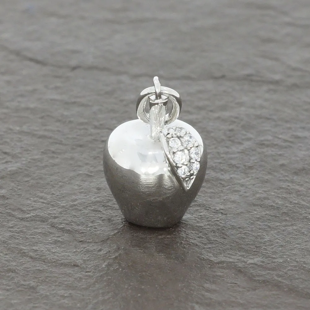 Sterling Silver Leaf on Apple Ladies Pendant and Chain