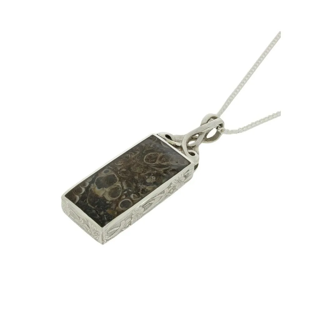 Sterling Silver Turritella And Labradorite Reversible Pendant & Chain