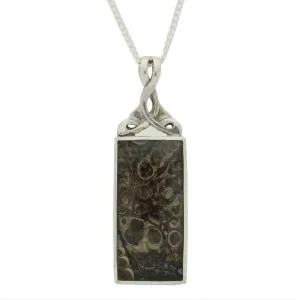 Sterling Silver Turritella And Labradorite Reversible Pendant & Chain