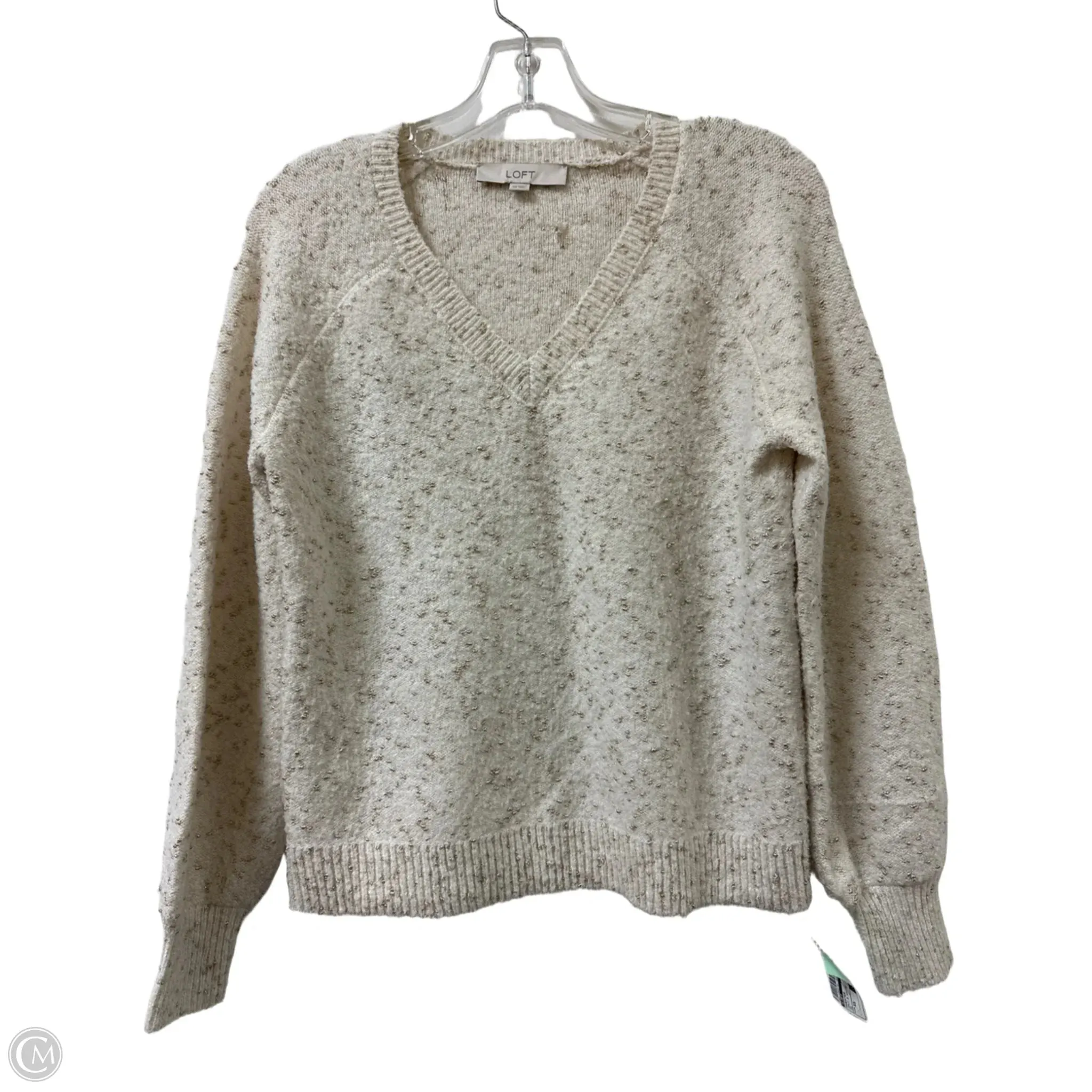 Sweater By Loft In Gold & White, Size: Xs