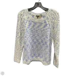 Sweater By Talbots In Blue & Cream, Size: L