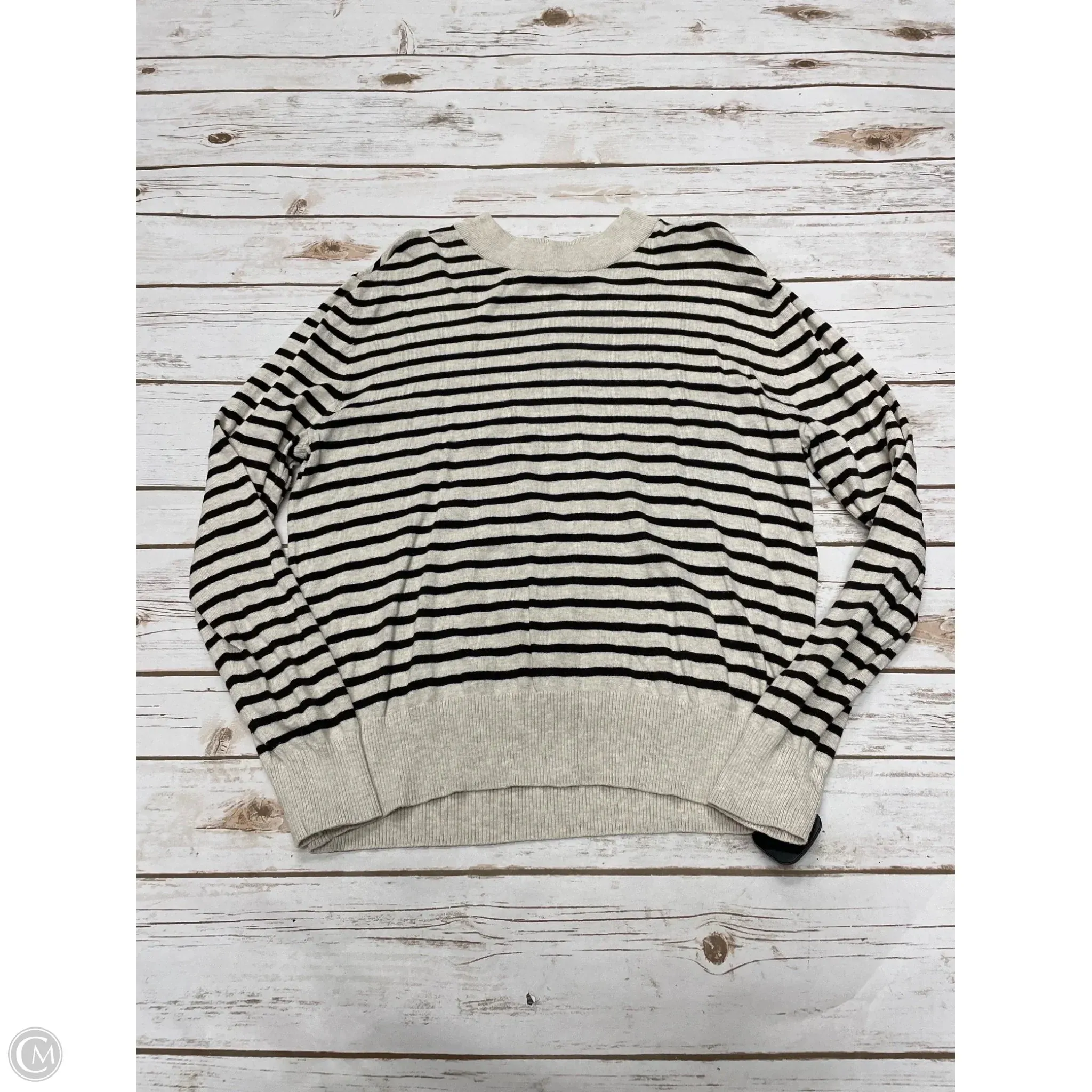 Sweater By Treasure And Bond In Brown & Cream, Size: M