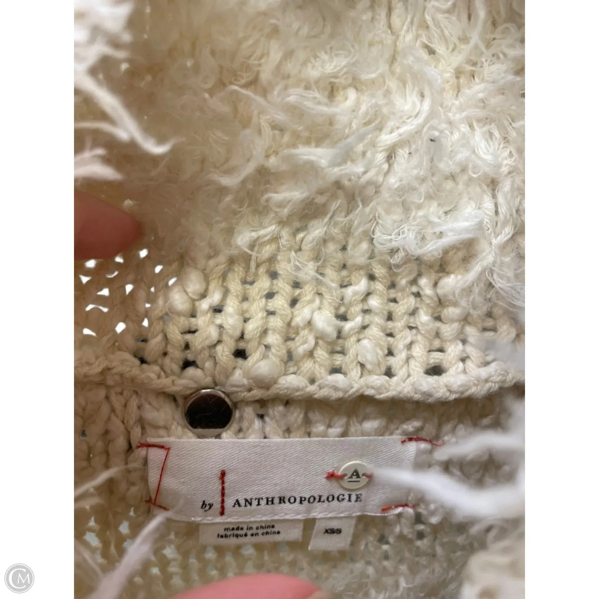 Sweater Short Sleeve By Anthropologie In Cream, Size: Xs