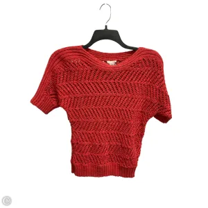 Sweater Short Sleeve By Chicos In Red, Size: S