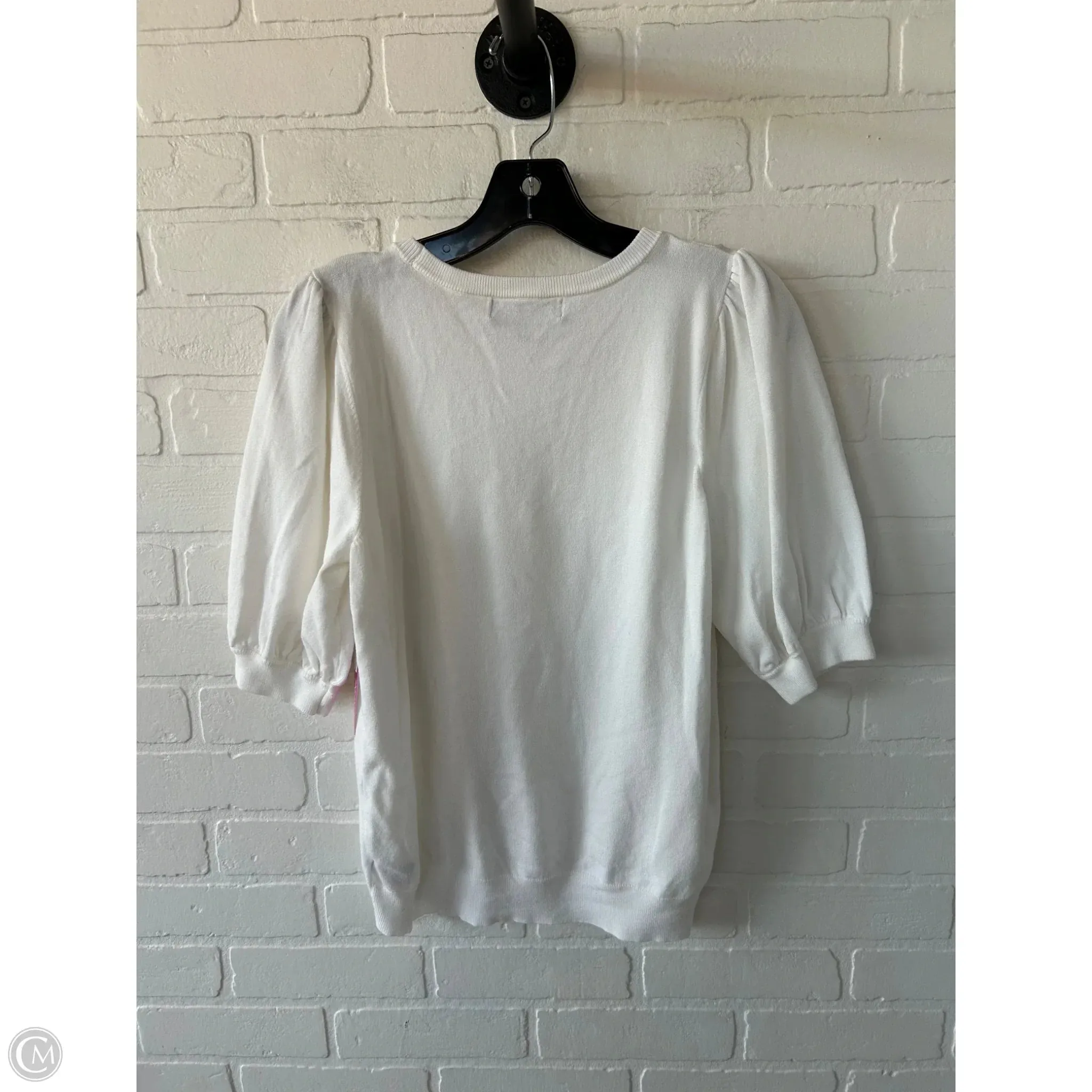 Sweater Short Sleeve By Marled In White, Size: L