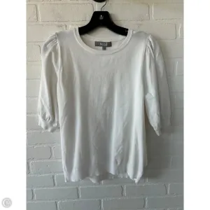 Sweater Short Sleeve By Marled In White, Size: L