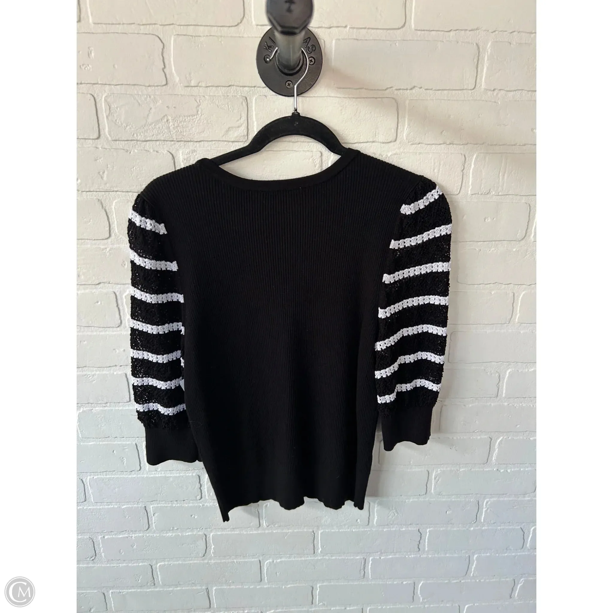 Sweater Short Sleeve By White House Black Market In Black & White, Size: M