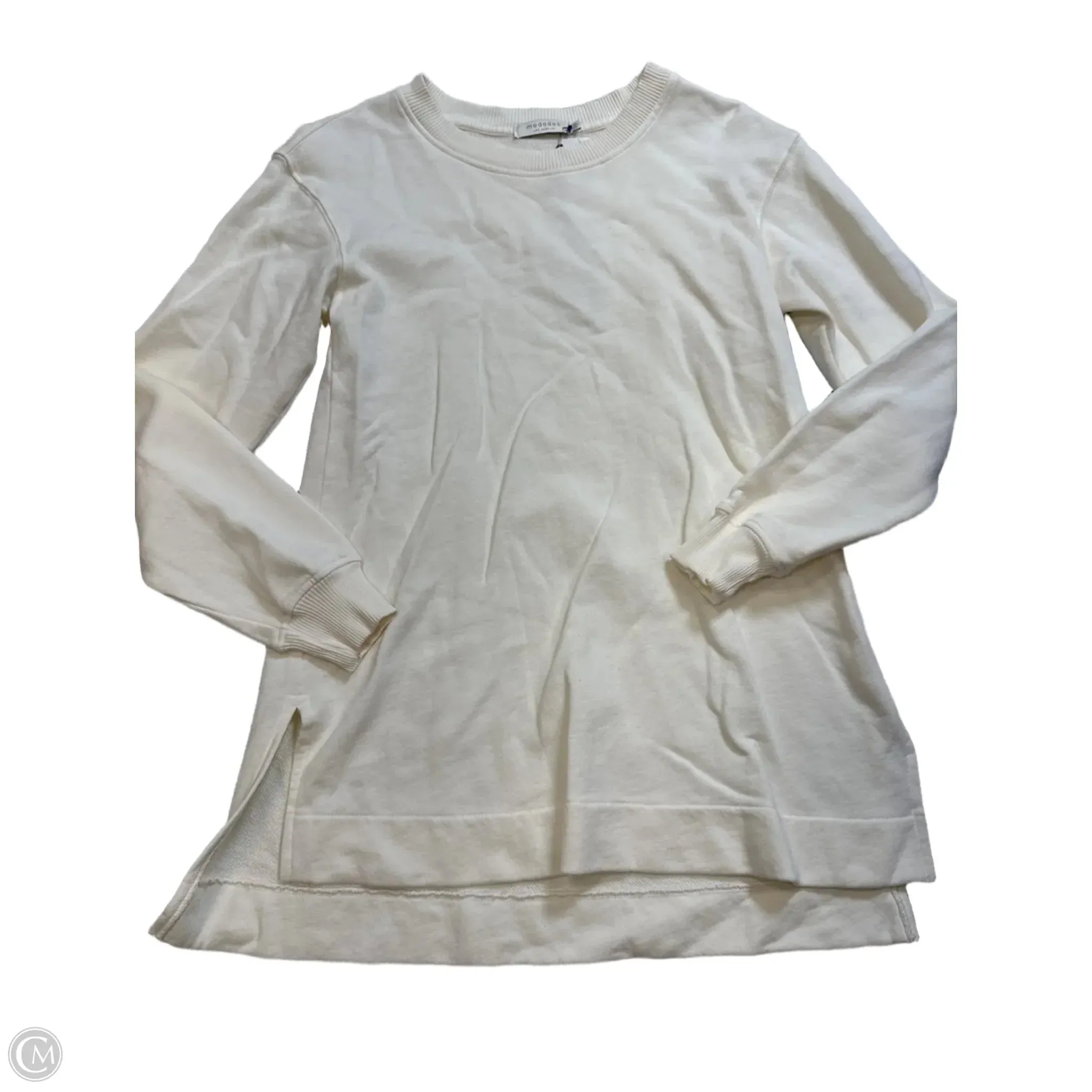 Sweatshirt Crewneck By Modadoc In Cream, Size: Xs