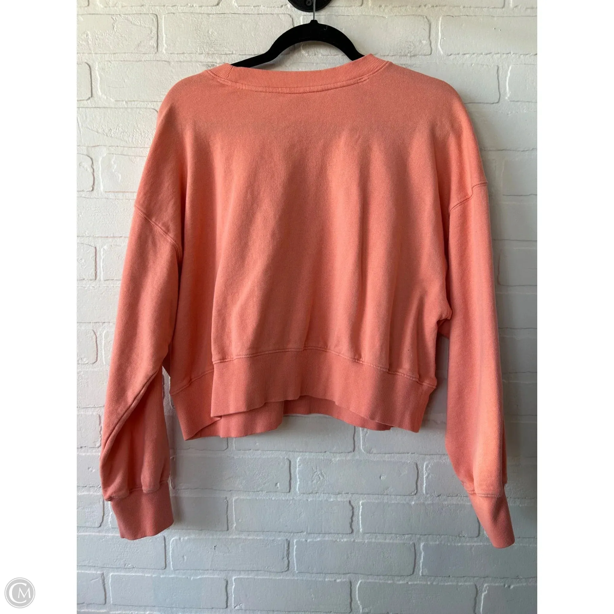 Sweatshirt Crewneck By Old Navy In Orange & White, Size: L