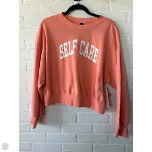 Sweatshirt Crewneck By Old Navy In Orange & White, Size: L