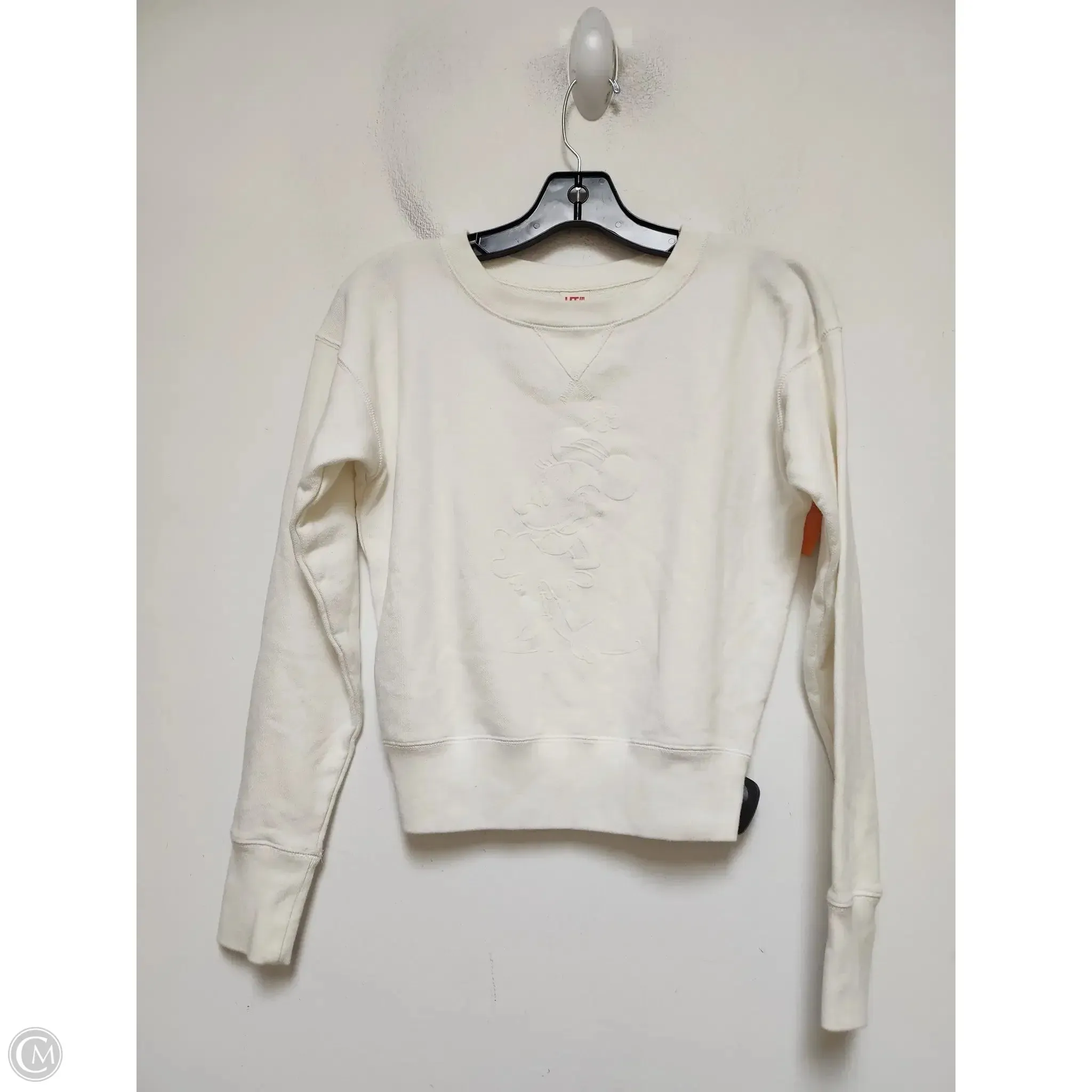 Sweatshirt Crewneck By Walt Disney In White, Size: Xs