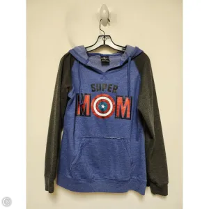 Sweatshirt Hoodie By Clothes Mentor In Blue & Red & White, Size: M