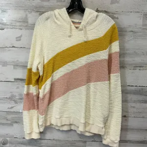 Sweatshirt Hoodie By Faherty In Cream & Pink, Size: L