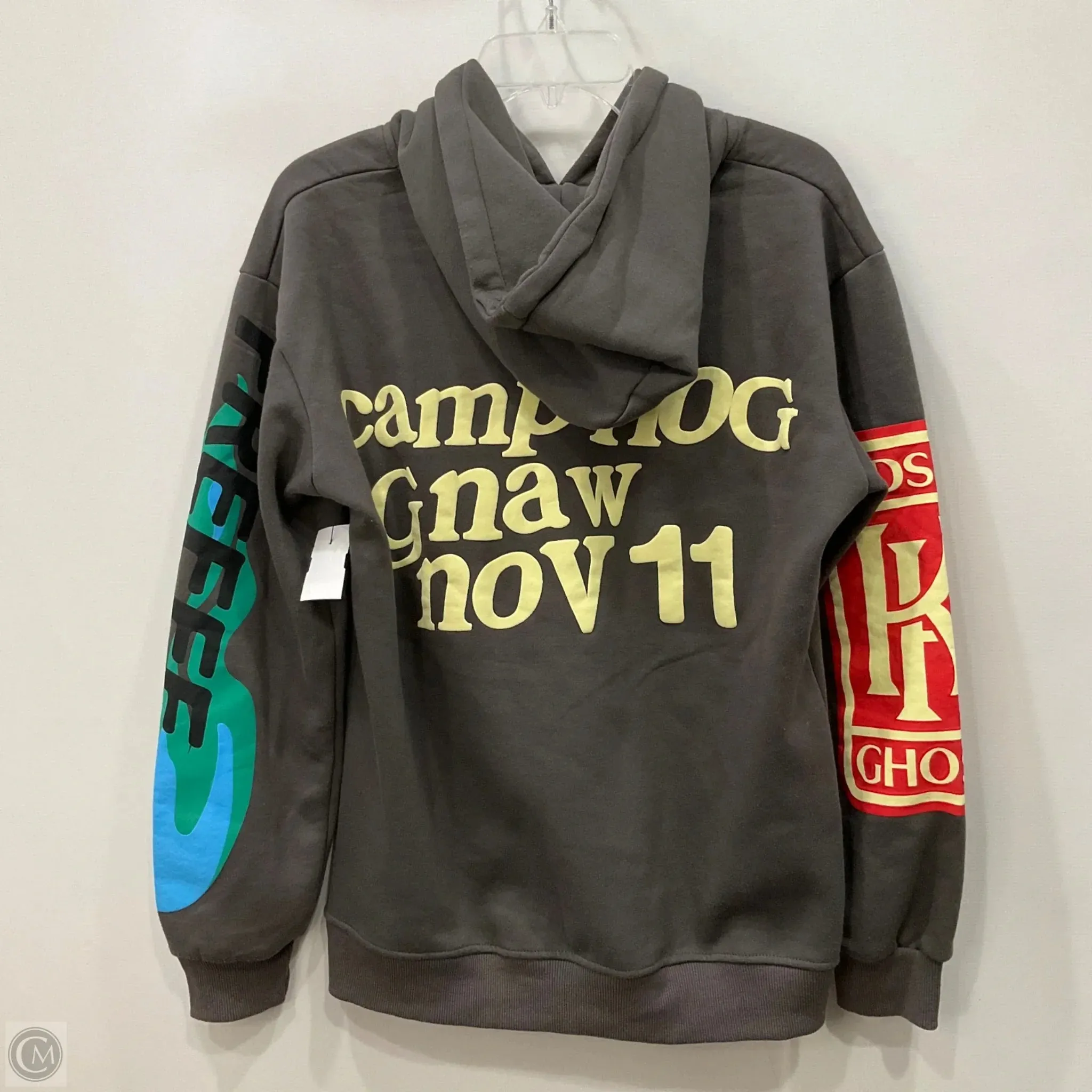 Sweatshirt Hoodie By LUCKY ME I SEE GHOSTS In Grey, Size: L