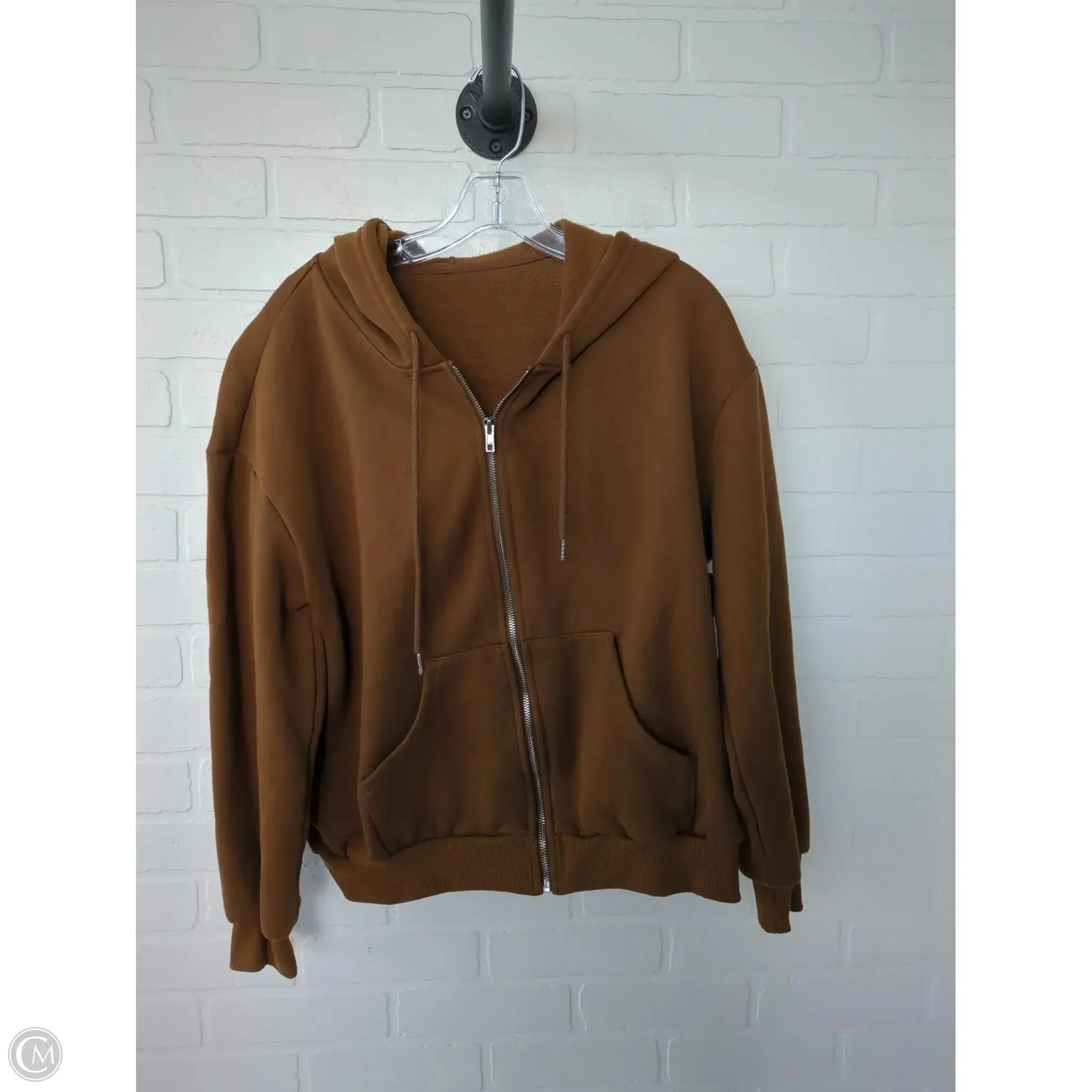 Sweatshirt Hoodie By Shein In Brown, Size: M