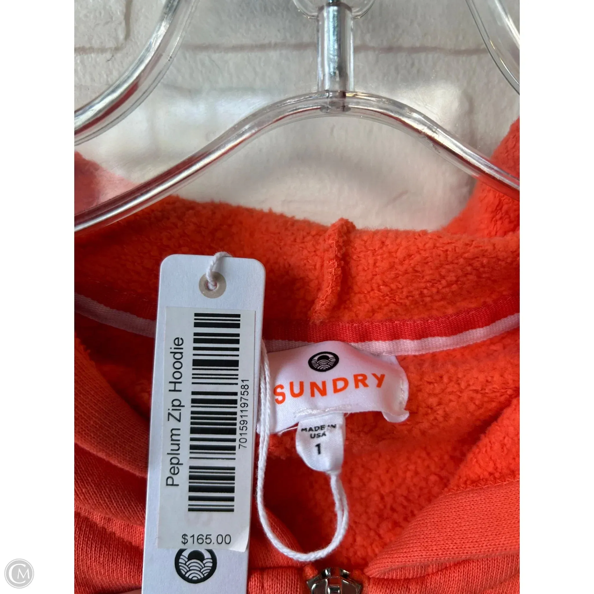 Sweatshirt Hoodie By Sundry In Orange, Size: S