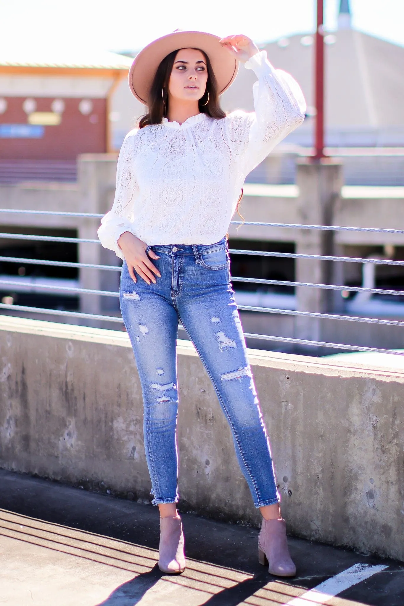 Thoughts of You High Neck Lace Top - FINAL SALE