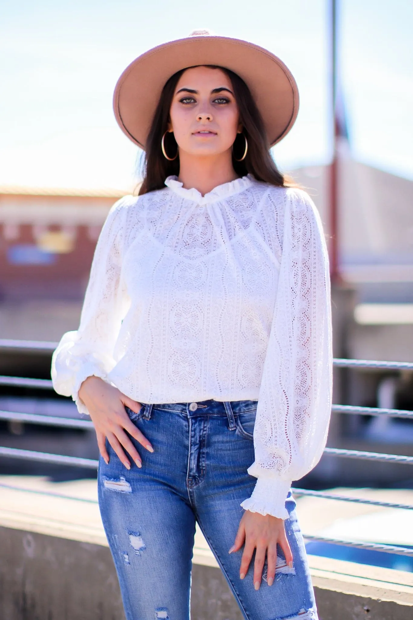 Thoughts of You High Neck Lace Top - FINAL SALE