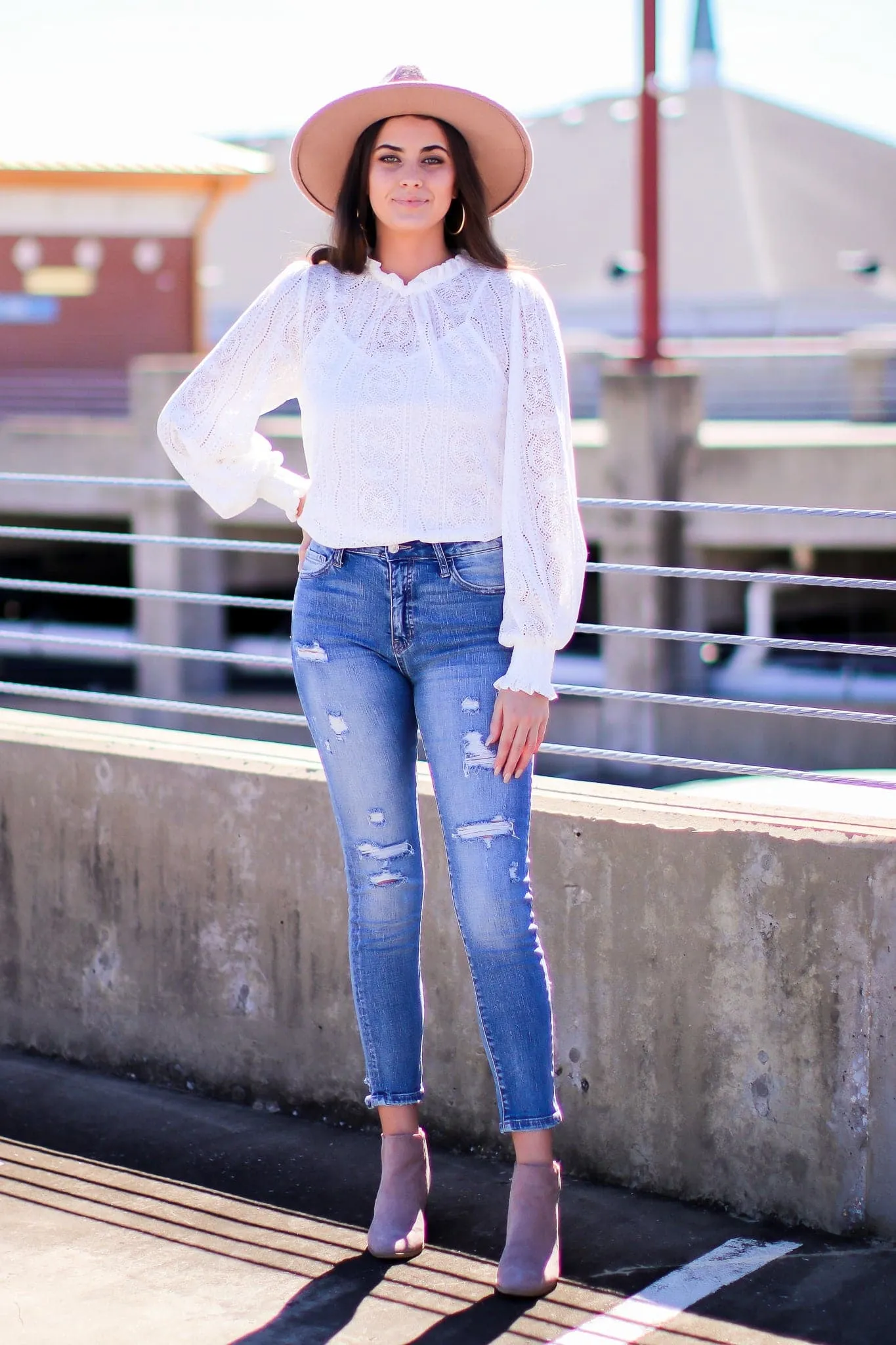 Thoughts of You High Neck Lace Top - FINAL SALE