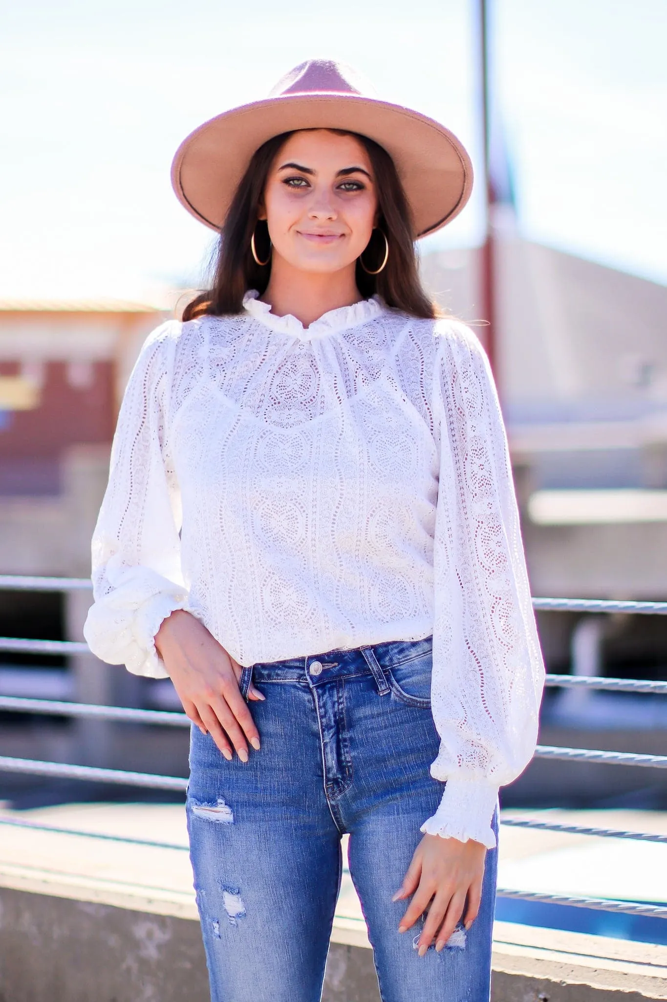 Thoughts of You High Neck Lace Top - FINAL SALE