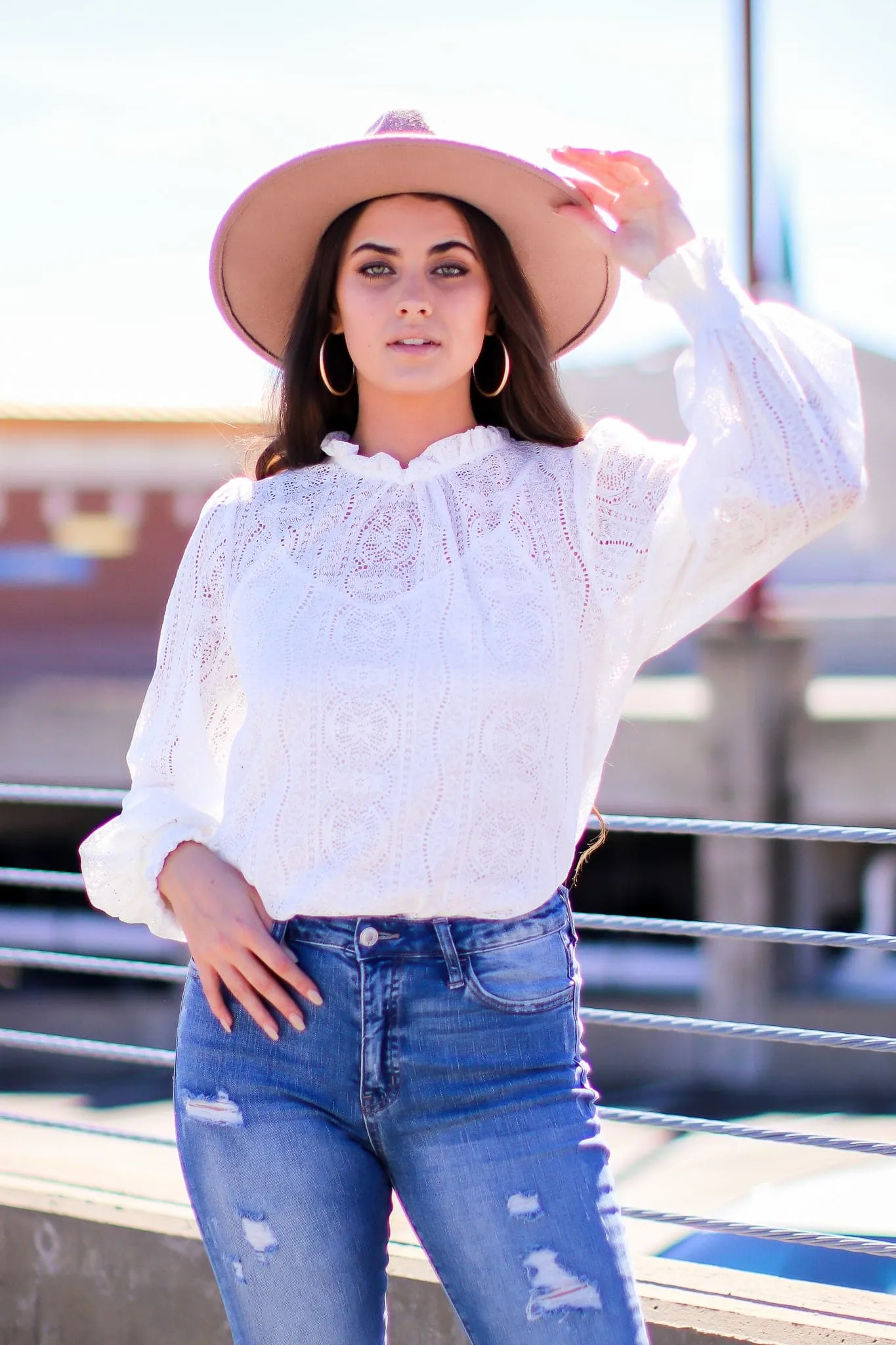 Thoughts of You High Neck Lace Top - FINAL SALE