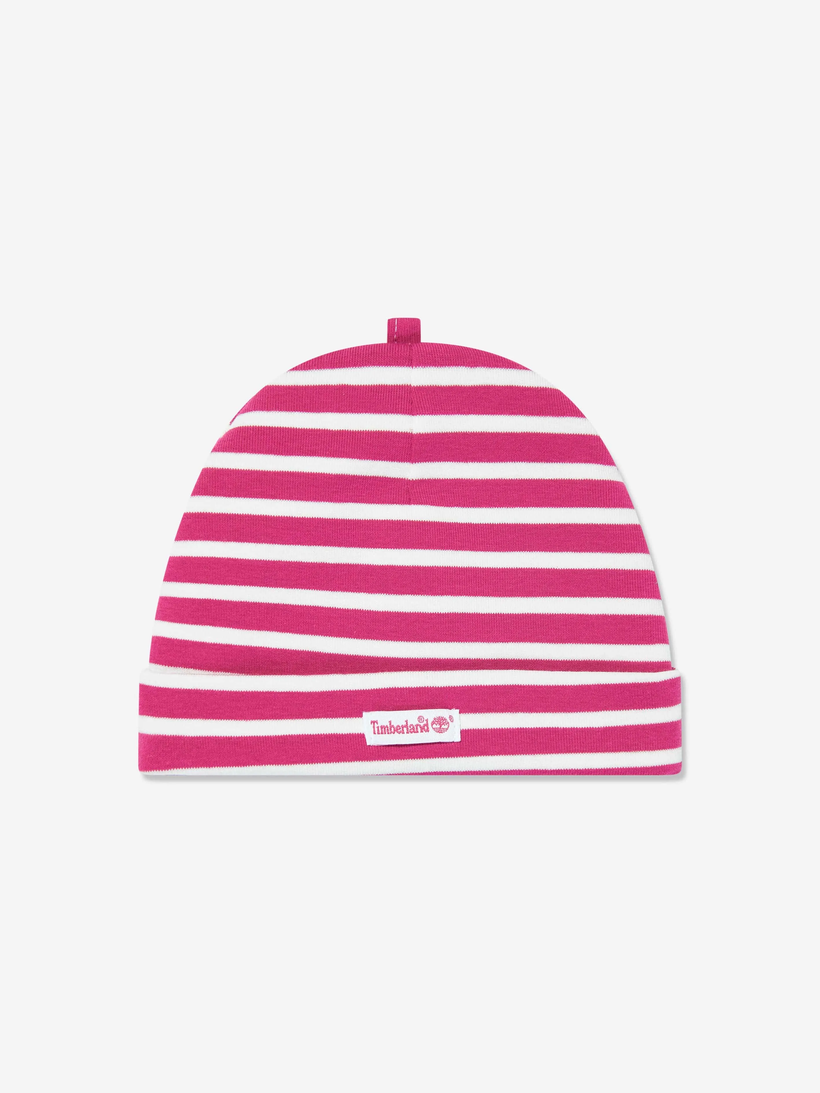 Timberland Baby Girls Crib Bootie and Hat Set in Pink