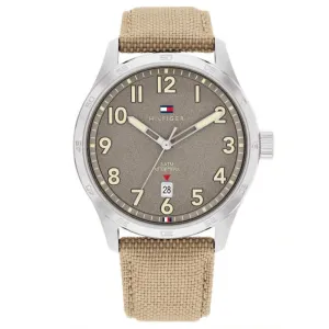 Tommy Hilfiger Beige Fabric Strap Mens Watch 1710561