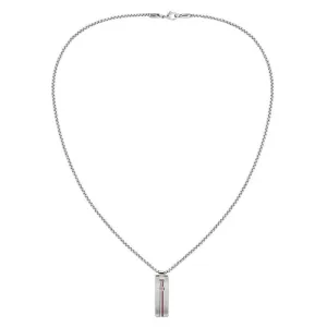 Tommy Hilfiger Dressed Up Rhodium Skinny Dog Tag Necklace 2790169