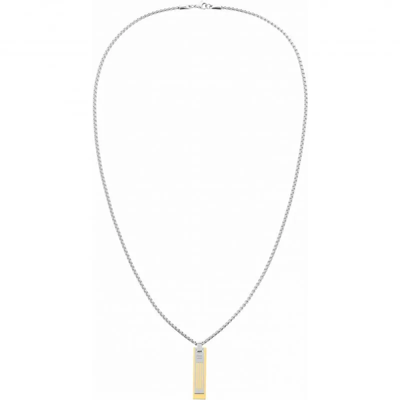 Tommy Hilfiger Logo Double Tag Mens Necklace 2790351