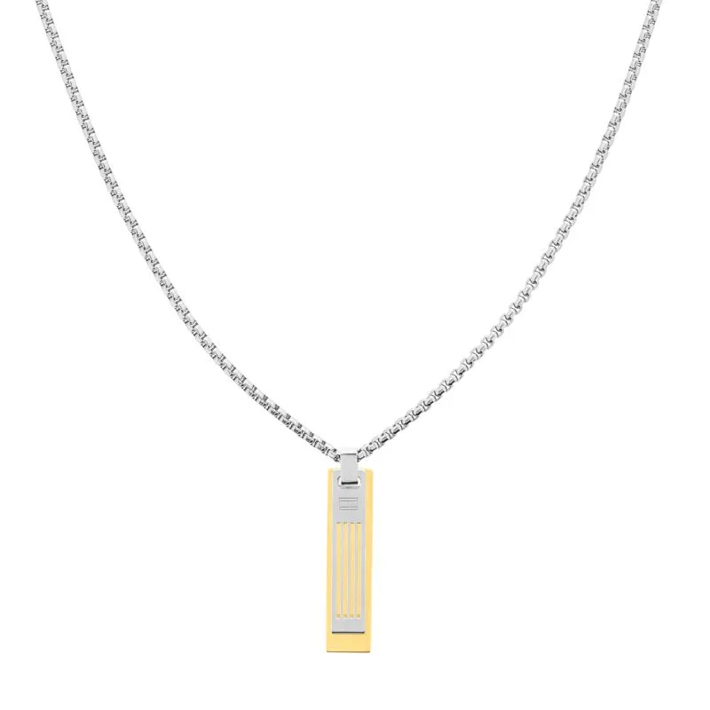 Tommy Hilfiger Logo Double Tag Mens Necklace 2790351