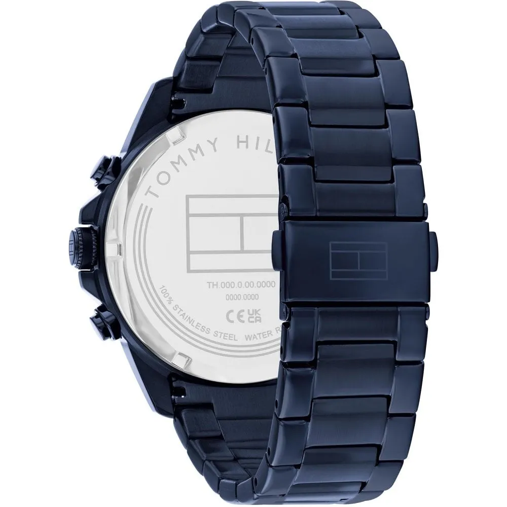 Tommy Hilfiger Mens Blue IP Stainless Steel Day Date Watch 1710652