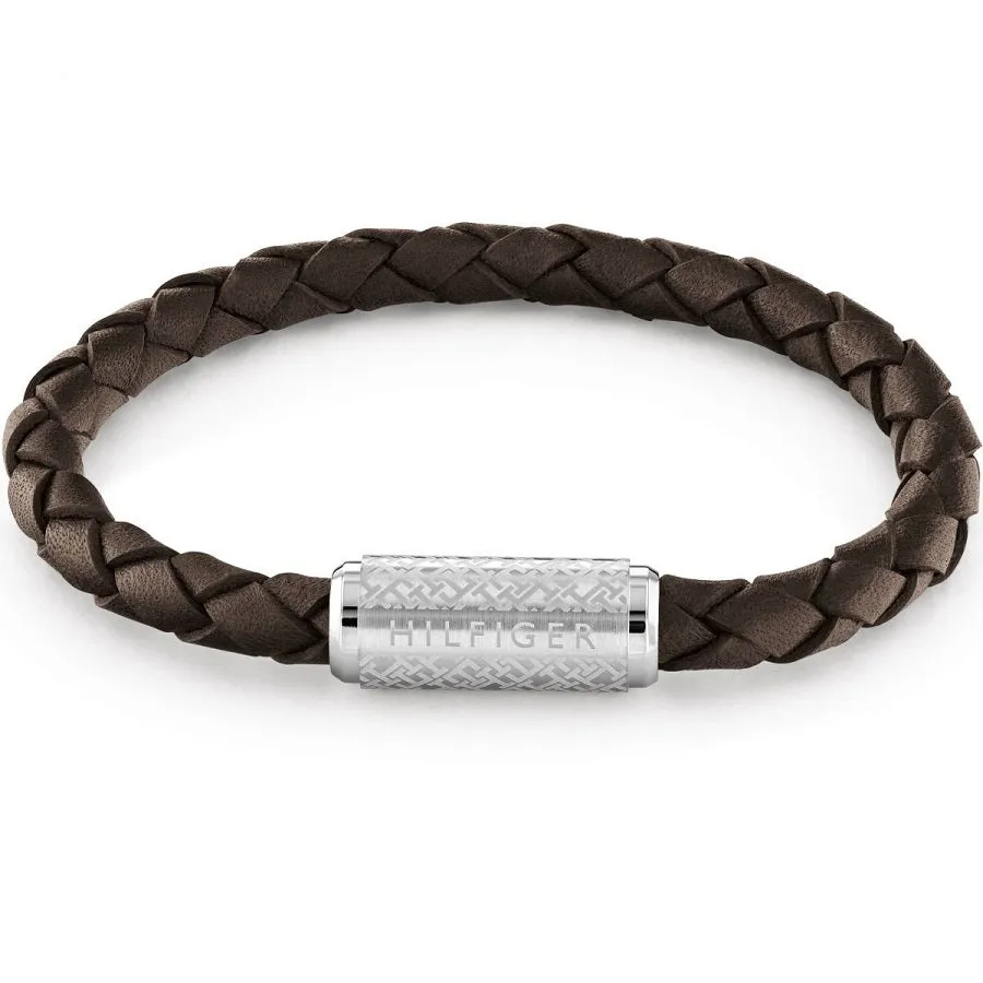 Tommy Hilfiger Mens Brown Leather Bracelet 2790478