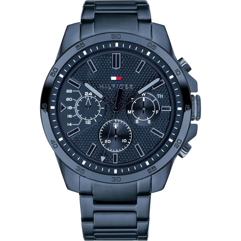 Tommy Hilfiger Steel Blue Day Date Mens Watch 1791560