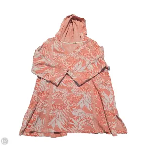 Top 3/4 Sleeve By Soft Surroundings In Orange & White, Size: 1x