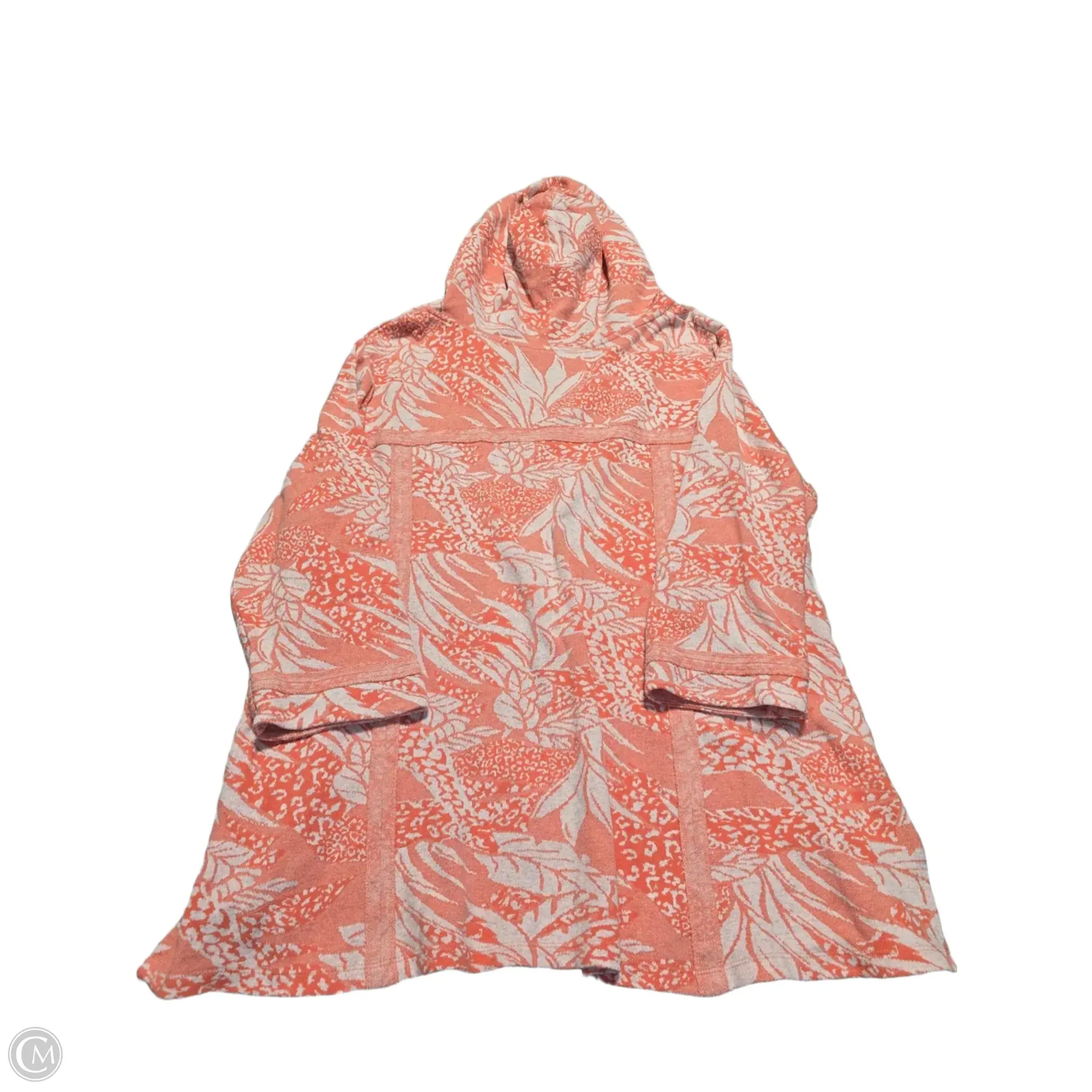 Top 3/4 Sleeve By Soft Surroundings In Orange & White, Size: 1x