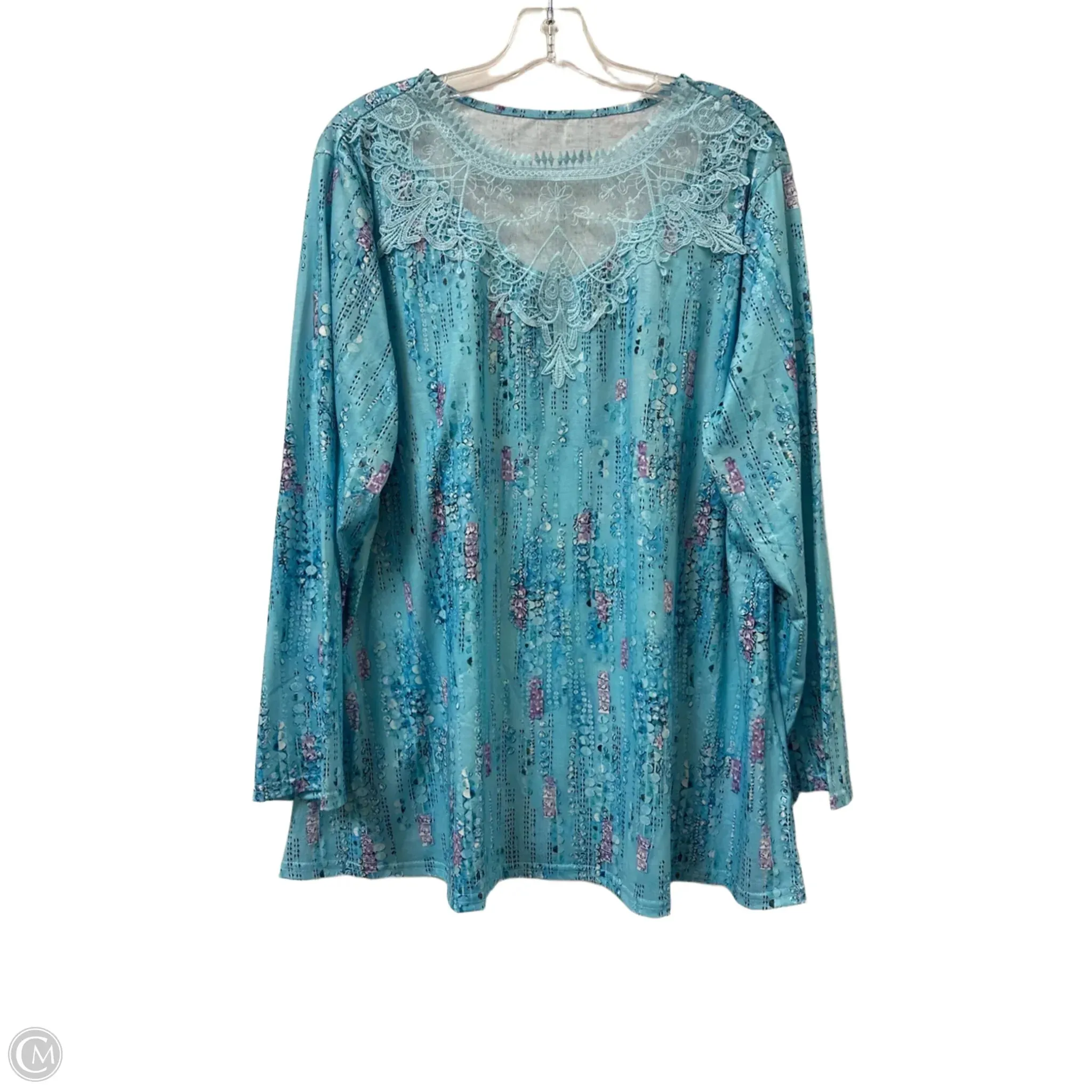 Top Long Sleeve By Clothes Mentor In Blue, Size: 3x