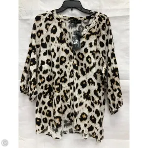 Top Long Sleeve By Fred David In Animal Print, Size: 1x